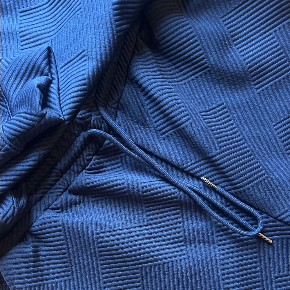 Double Take Navy Textured Top and Pants - Picture 4 of 7